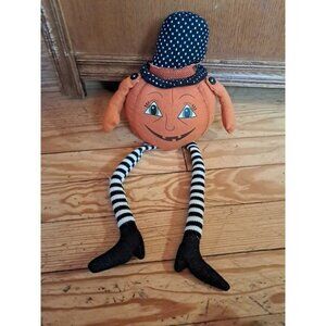 Sweet Street Vintage Style Halloween Pumpkin Man Shelf Sitter Doll Figurine